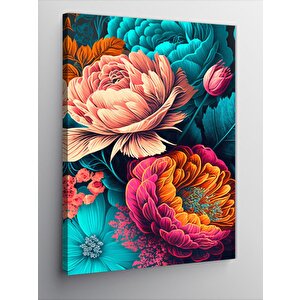 Kanvas Tablo Renkli Çiçekler 70x100 cm