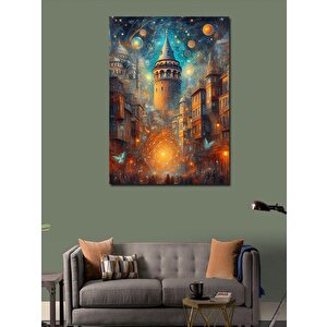 Kanvas Tablo Soyut İstanbul Galata Kulesi 100x140 cm