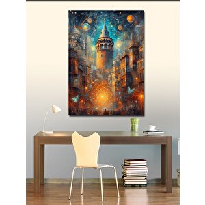 Kanvas Tablo Soyut İstanbul Galata Kulesi 100x140 cm