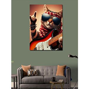 Kanvas Tablo Rockçi Kedi 50x70 cm