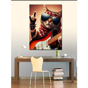 Kanvas Tablo Rockçi Kedi 70x100 cm