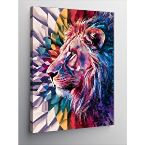 Kanvas Tablo Renkli Kristaller Ve Aslan 70x100 cm