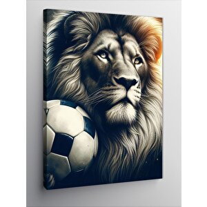Kanvas Tablo Aslan Ve Futbol Topu 50x70 cm