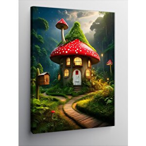 Kanvas Tablo Mantar Görünümlü Ev 100x140 cm