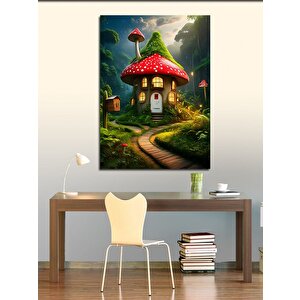 Kanvas Tablo Mantar Görünümlü Ev 50x70 cm
