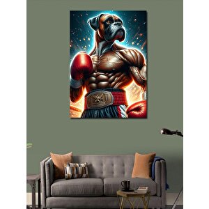 Kanvas Tablo Kaslı Boksör Köpek 50x70 cm