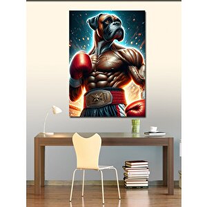 Kanvas Tablo Kaslı Boksör Köpek 50x70 cm