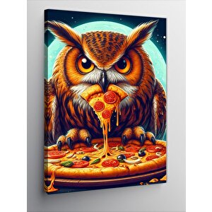 Kanvas Tablo Pizza Yiyen Baykuş 50x70 cm