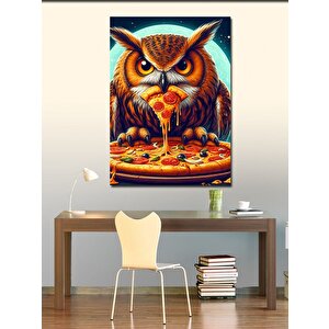 Kanvas Tablo Pizza Yiyen Baykuş 50x70 cm