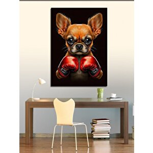 Kanvas Tablo Sevimli Boksör Köpek 100x140 cm