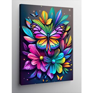 Kanvas Tablo Renkli Kelebek 100x140 cm