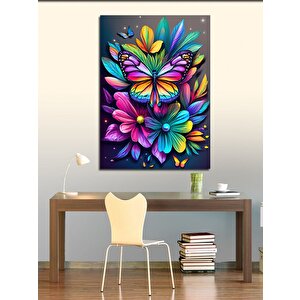 Kanvas Tablo Renkli Kelebek 100x140 cm
