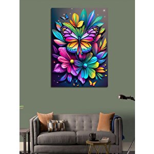 Kanvas Tablo Renkli Kelebek 50x70 cm