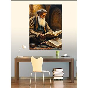 Kanvas Tablo Kuran Okuyan Yaşlı Adam 100x140 cm