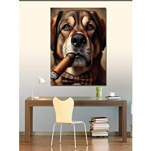 Kanvas Tablo Puro İçen Köpek 100x140 cm