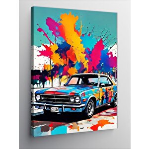 Kanvas Tablo Mavi Klasik Araba 70x100 cm