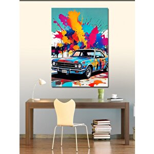Kanvas Tablo Mavi Klasik Araba 70x100 cm