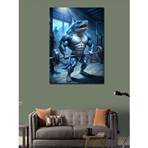 Kanvas Tablo Halter Kaldıran Köpek Balığı 100x140 cm