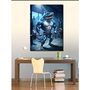 Kanvas Tablo Halter Kaldıran Köpek Balığı 100x140 cm