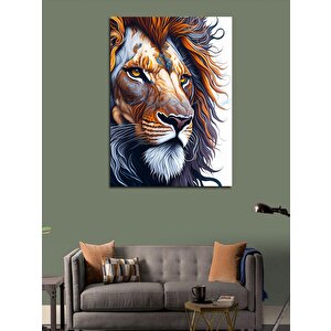 Kanvas Tablo Çiçek Dövmeli Aslan 70x100 cm