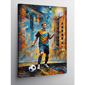 Kanvas Tablo Futbol Oynayan Çocuk 100x140 cm