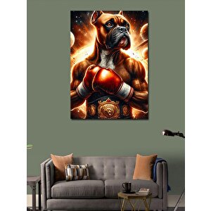 Kanvas Tablo Kaslı  Boksör Köpek 100x140 cm
