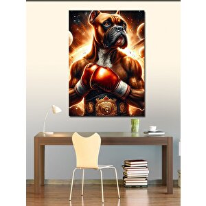 Kanvas Tablo Kaslı  Boksör Köpek 100x140 cm