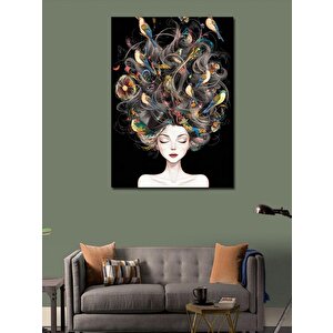 Kanvas Tablo Kuşlar Ve Kadın 70x100 cm