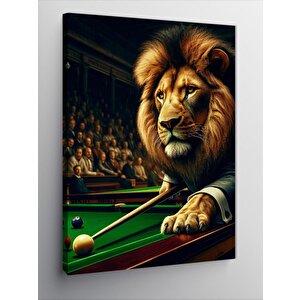 Kanvas Tablo Bilardo Oynayan Aslan 70x100 cm