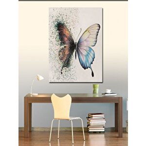 Kanvas Tablo Beyaz Fon Kelebek 70x100 cm