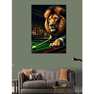 Kanvas Tablo Bilardo Oynayan Aslan 100x140 cm