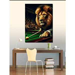 Kanvas Tablo Bilardo Oynayan Aslan 100x140 cm