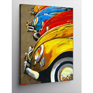 Kanvas Tablo Renkli Kaplumbağa Arabalar 70x100 cm