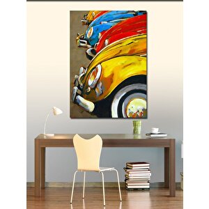 Kanvas Tablo Renkli Kaplumbağa Arabalar 70x100 cm
