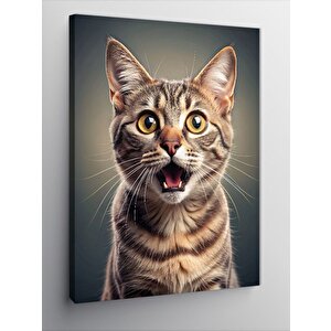 Kanvas Tablo Şaşırmış Kedi 70x100 cm