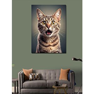 Kanvas Tablo Şaşırmış Kedi 70x100 cm