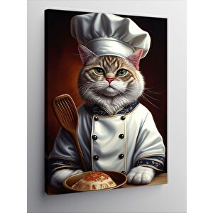 Kanvas Tablo Aşçı Kedi 100x140 cm