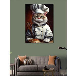 Kanvas Tablo Aşçı Kedi 100x140 cm