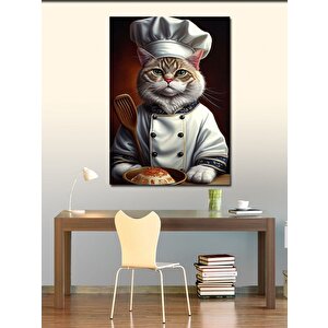Kanvas Tablo Aşçı Kedi 100x140 cm