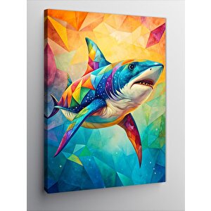 Kanvas Tablo Sevimli Köpek Balığı 100x140 cm