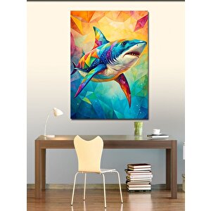 Kanvas Tablo Sevimli Köpek Balığı 100x140 cm