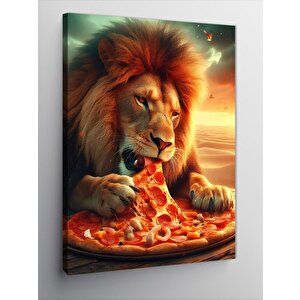 Kanvas Tablo Pizza Yiyen Aslan