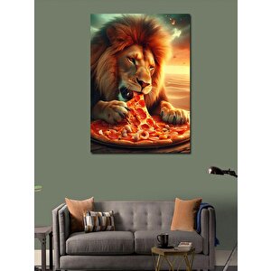 Kanvas Tablo Pizza Yiyen Aslan