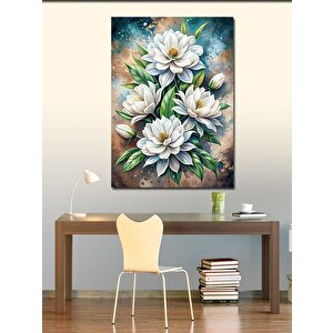 Kanvas Tablo Beyaz Çiçekler 70x100 cm
