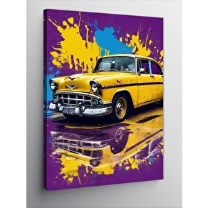 Kanvas Tablo Sarı Klasik Araba 70x100 cm