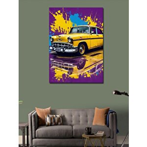 Kanvas Tablo Sarı Klasik Araba 50x70 cm