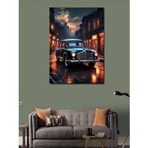 Kanvas Tablo Siyah Retro Araba 70x100 cm