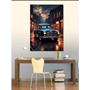 Kanvas Tablo Siyah Retro Araba 70x100 cm