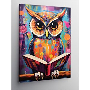 Kanvas Tablo Kitap Okuyan Baykuş 70x100 cm