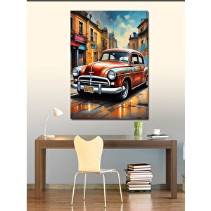 Kanvas Tablo Kırmızı Klasik Araba 50x70 cm